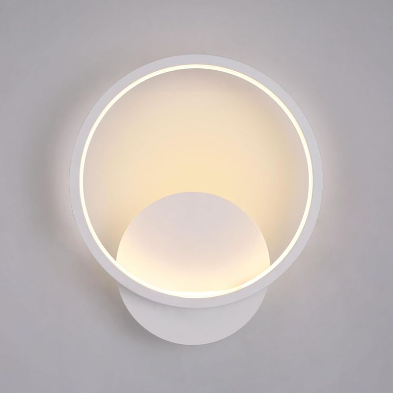 foto del prodotto applique da parete interno moderno led, 12w lampada da parete tondo bianco caldo 3000k lampada da muro, perfetto per camera da letto soggiorno