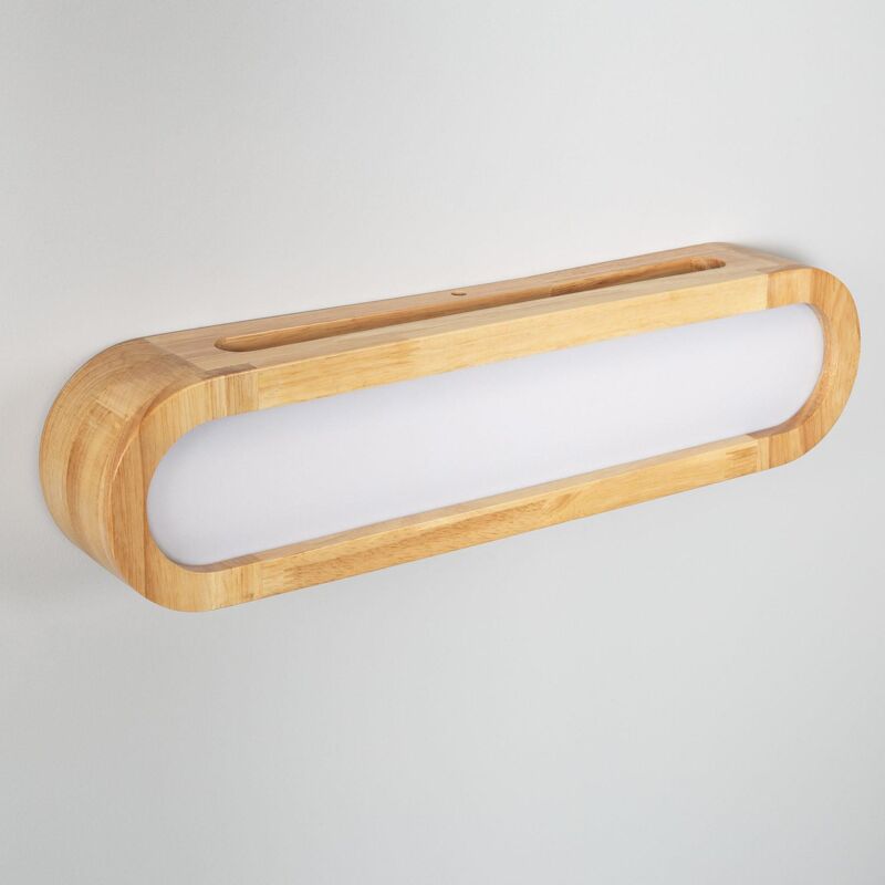 foto del prodotto applique da parete led 12w legno egil 2700k bianco caldo