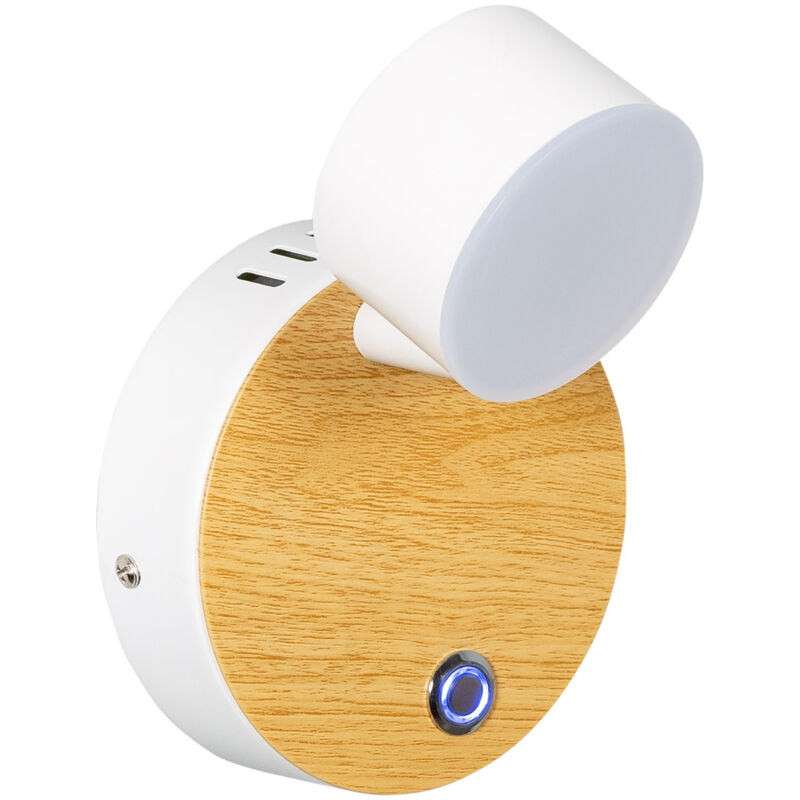 foto del prodotto applique da parete led 5w in metallo con interruttore serifos bianco