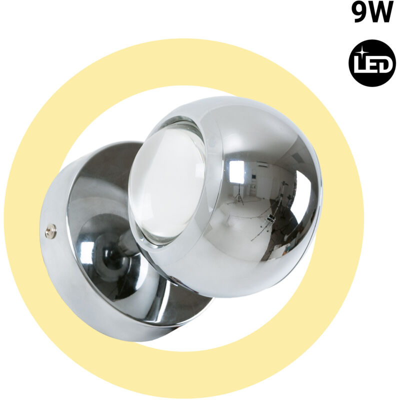foto del prodotto applique da parete led con ottica boo 9w cromo up down 