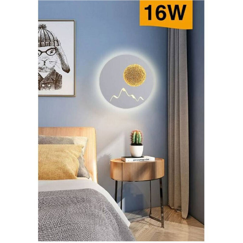 foto del prodotto applique da parete led moderna retroilluminato tondo 16w 3 tonalit luce e48 b3c trade shop traesio