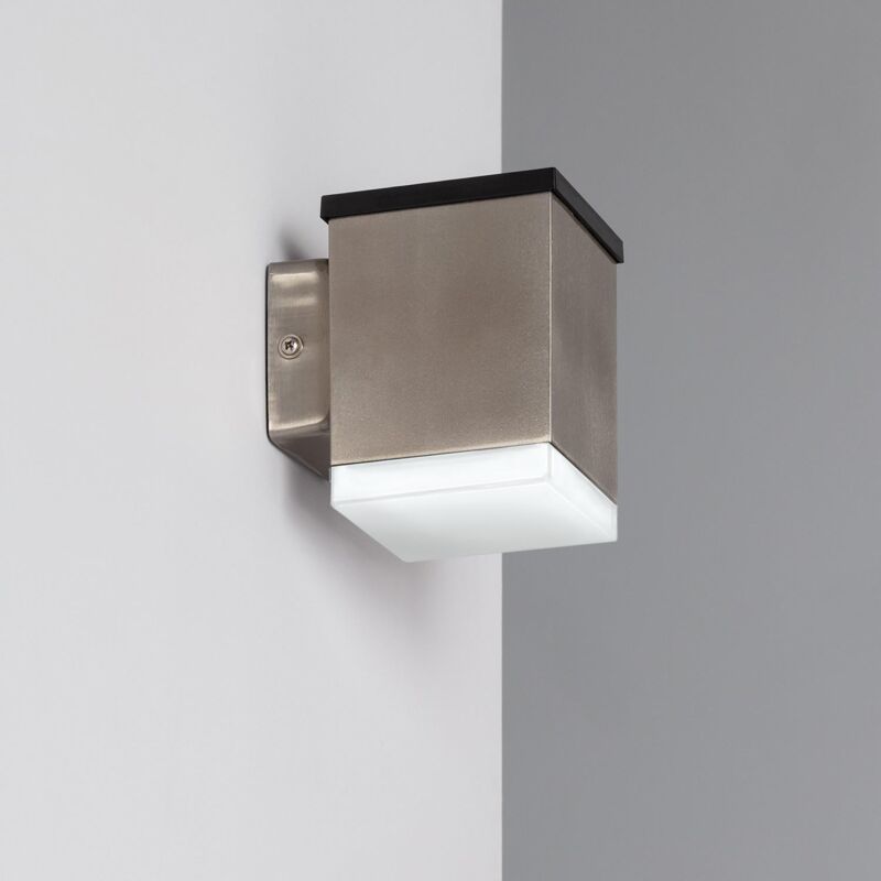 foto del prodotto applique da parete led solare per esterni alluminio jafaro 3000k bianco caldo