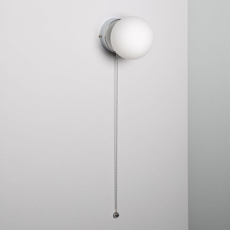 foto del prodotto applique da parete metallo e vetro silver orbit bianco
