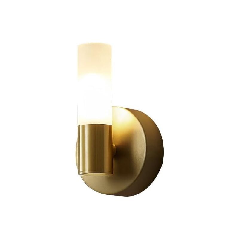 foto del prodotto applique da parete moderna a led lineare per bagno, doppia lampada, oro, bianco, vetro smerigliato, ottone, lampada da parete senza lampadina 
