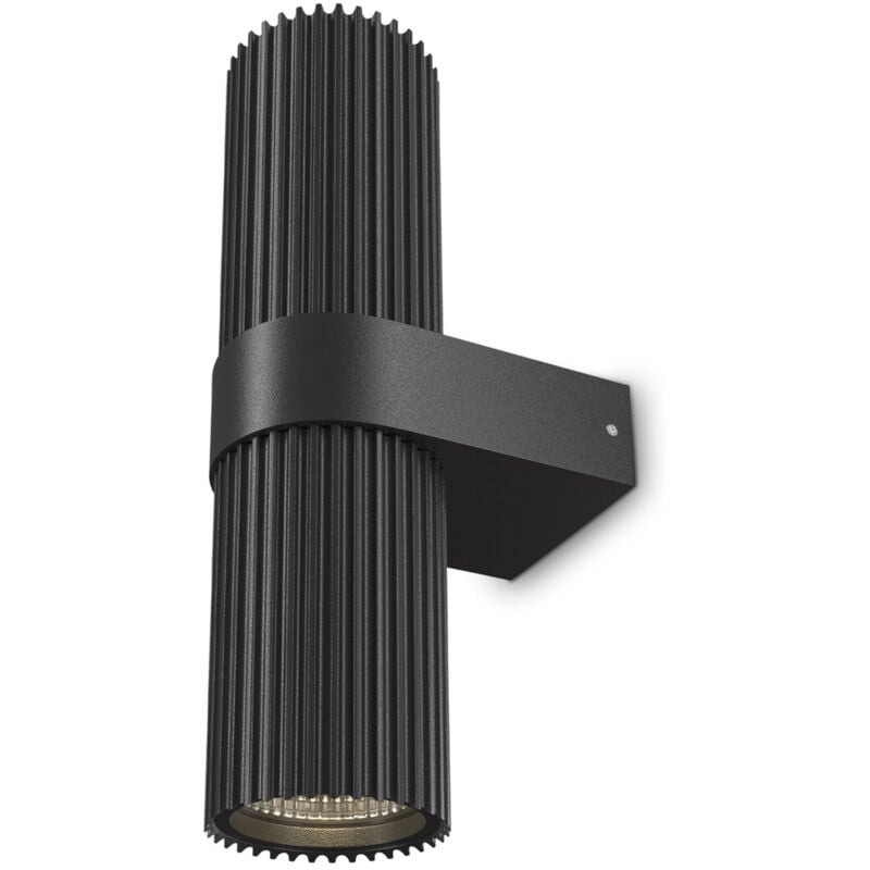 foto del prodotto applique da parete moderno dynamics alluminio nero 2 luci gu10 50w