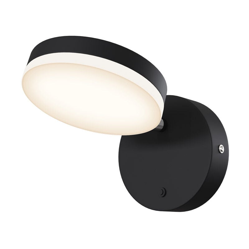 foto del prodotto applique da parete moderno fad metallo nero acrilico 1 luce led 6w