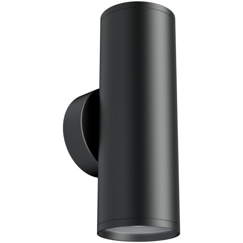 foto del prodotto applique da parete moderno focus s alluminio nero 2 luci gu10 10w