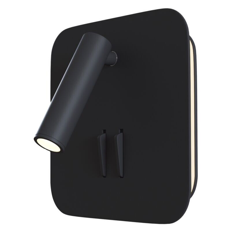 foto del prodotto applique da parete moderno ios 176 alluminio nero luce led integrato 10w