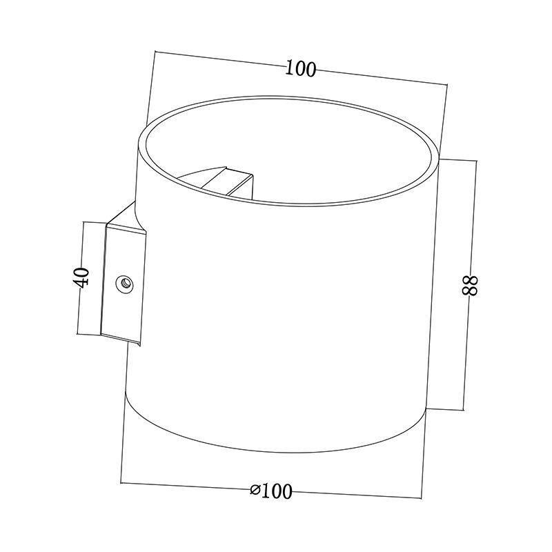 foto del prodotto applique da parete moderno rond alluminio nero 1 luce g9 50w