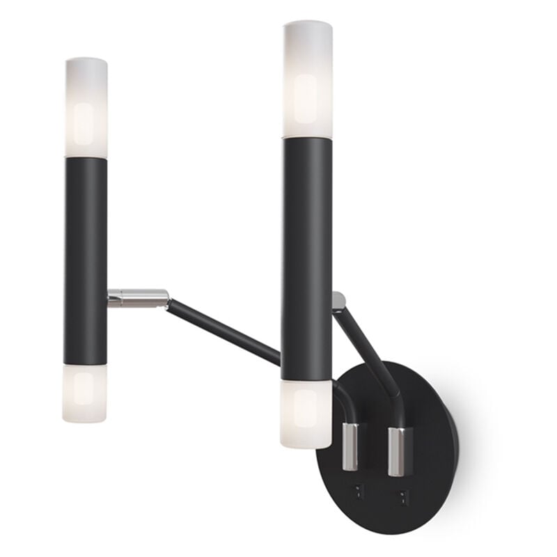 foto del prodotto applique da parete moderno vigo metallo nero vetro 4 luci g9 25w