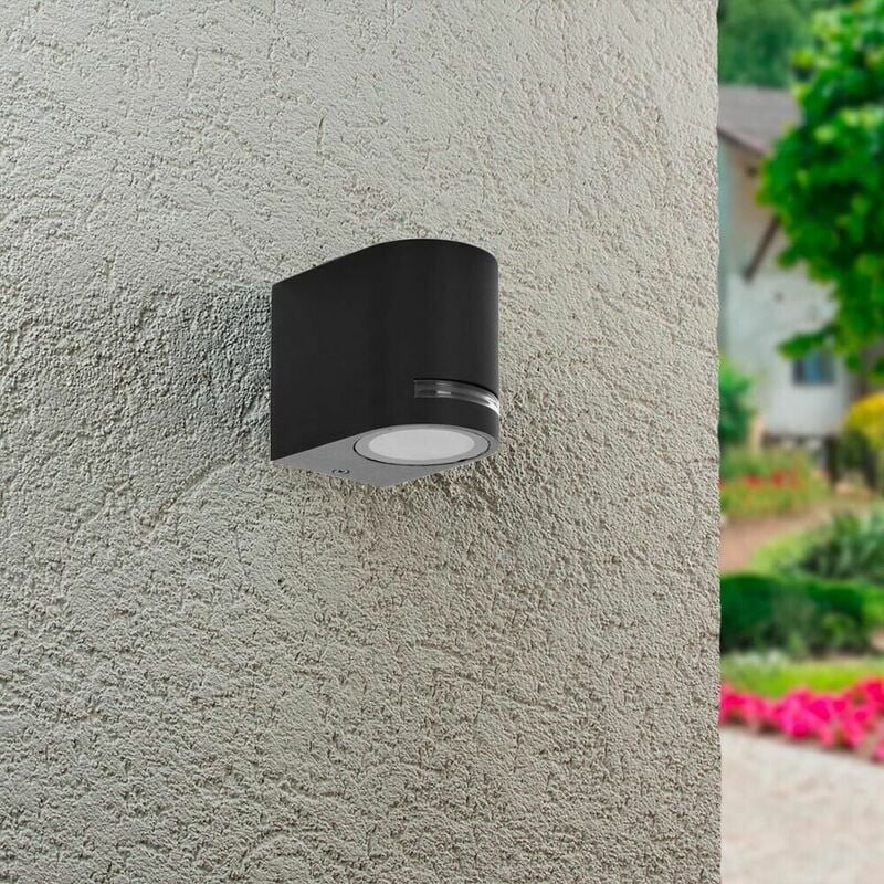 foto del prodotto applique da parete muro lampada portafaretto gu10 interno esterno ip54 nero