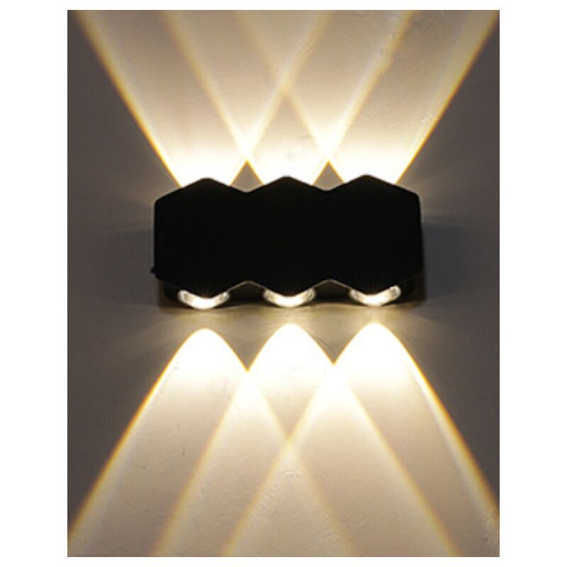 foto del prodotto applique da parete per esterni a 6 led, lampada da parete per terrazza, impermeabile, a luce bianca calda, per interni ed esterni