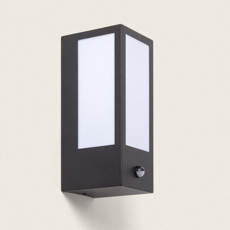 foto del prodotto applique da parete per esterni acciaio inox con sensore di movimento gakom opale nero