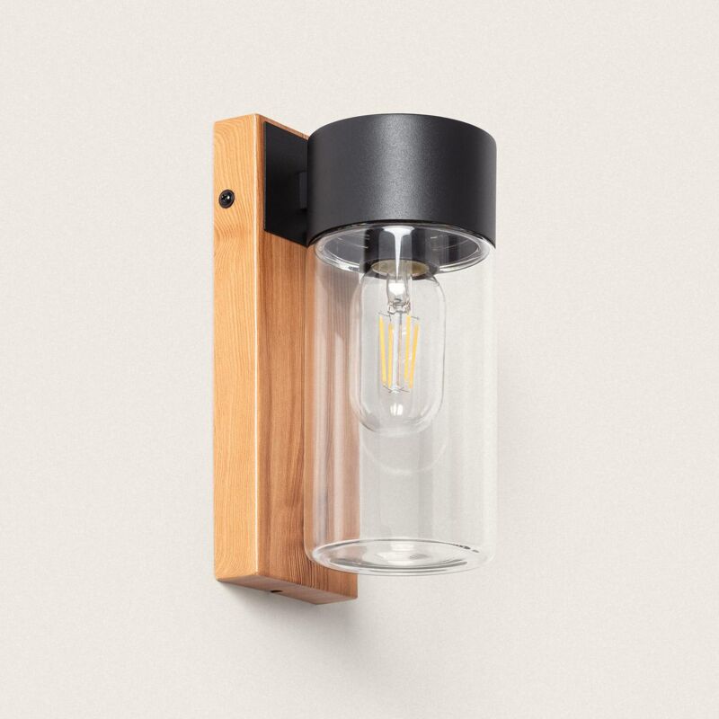 foto del prodotto applique da parete per esterni acciaio inox e vetro isoba nero