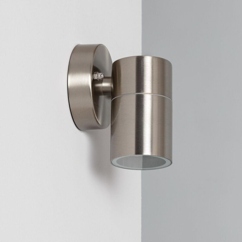 foto del prodotto applique da parete per esterni acciaio inox satin argento