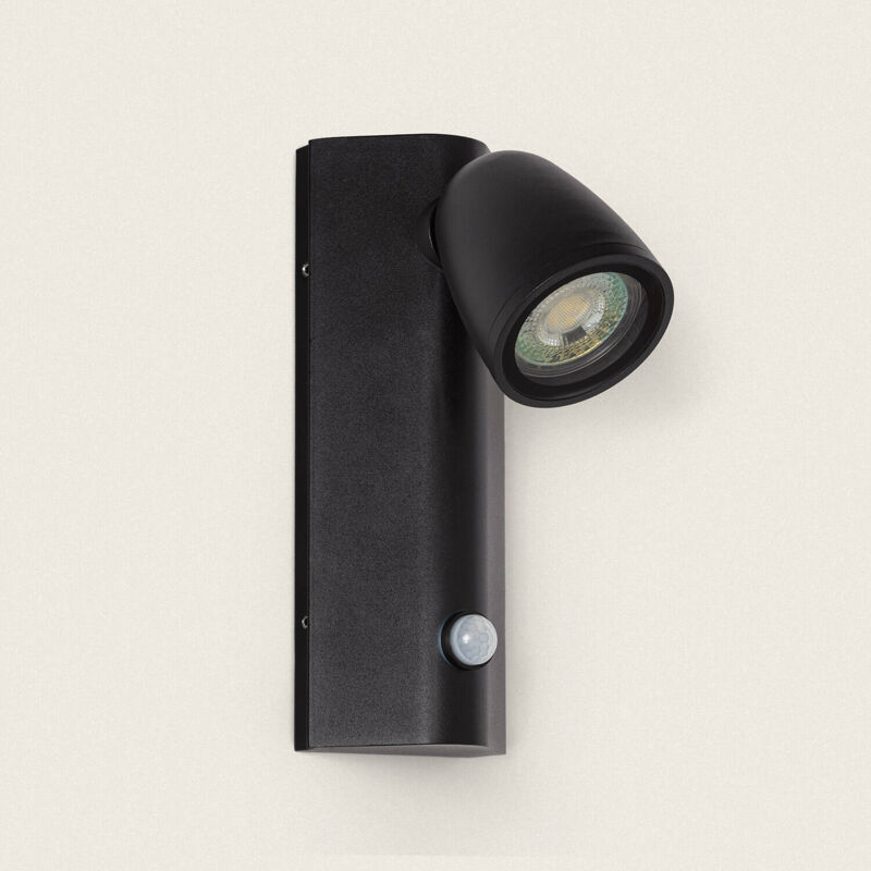 foto del prodotto applique da parete per esterni alluminio con sensore di movimento abel nero