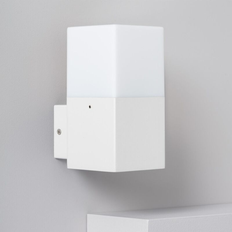 foto del prodotto applique da parete per esterni alluminio domus bianco bianco