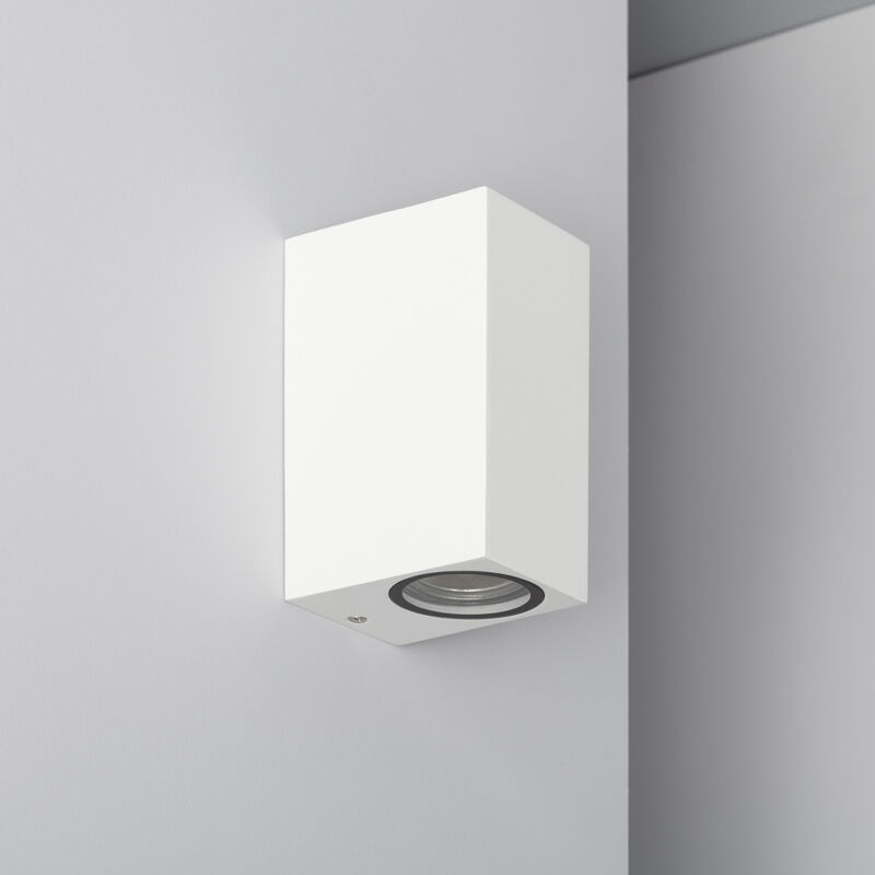 foto del prodotto applique da parete per esterni alluminio illuminazione doppia luce miseno bianco