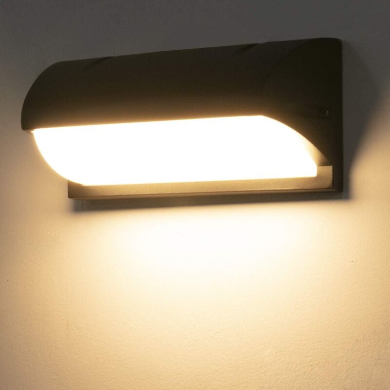 foto del prodotto applique da parete per esterni da 18 w con sensore di movimento, luce bianca calda 3000 k, lampada da parete per esterni ip65 con radar, per strade,