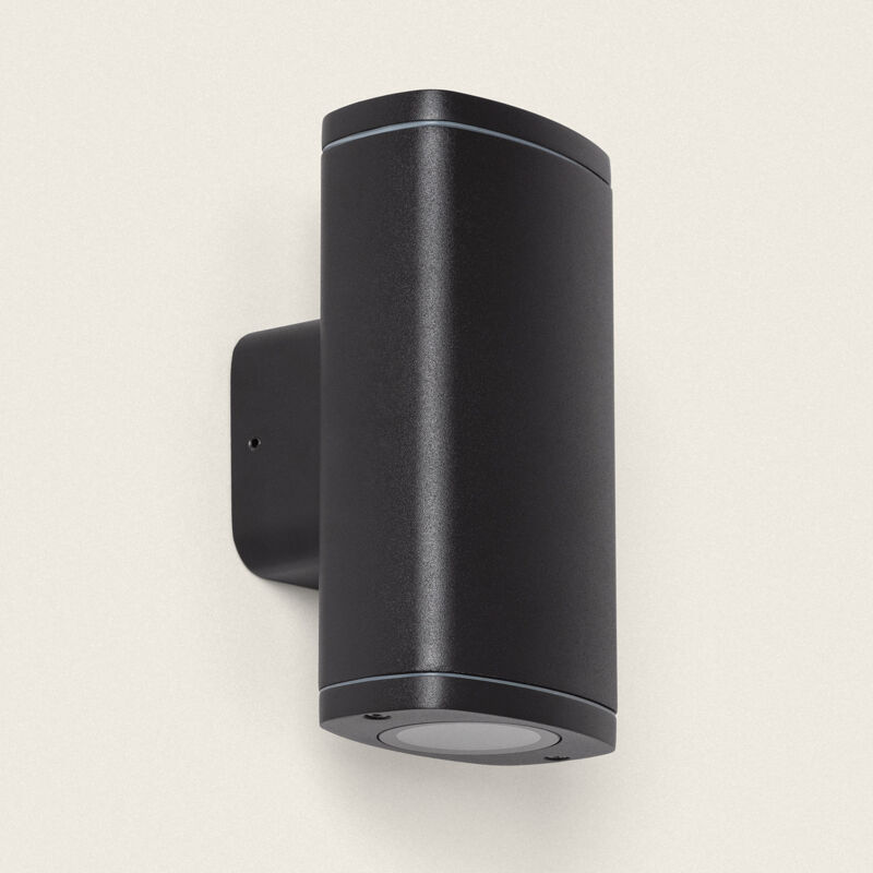 foto del prodotto applique da parete per esterni doppia luce welldy nero