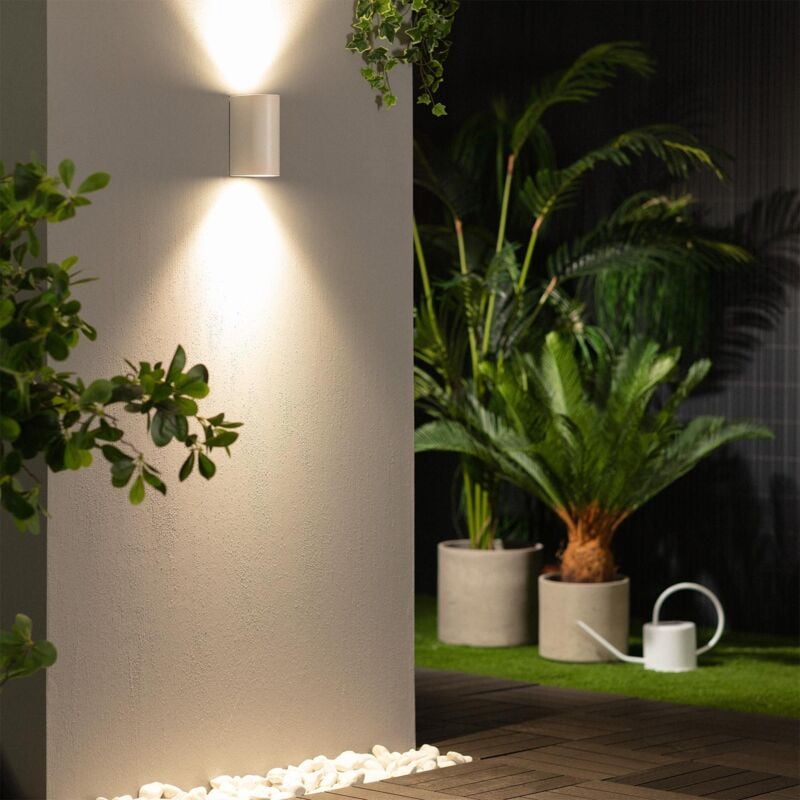 foto del prodotto applique da parete per esterni illuminazione doppia luce gala bianco bianco
