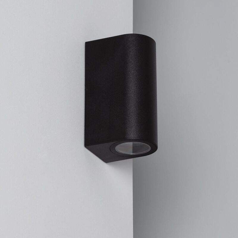 foto del prodotto applique da parete per esterni illuminazione doppia luce gala nero nero