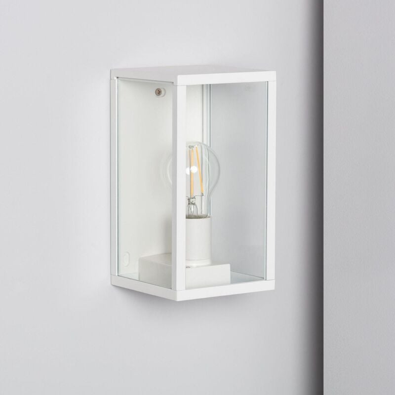 foto del prodotto applique da parete per esterni in alluminio e vetro atrium bianco