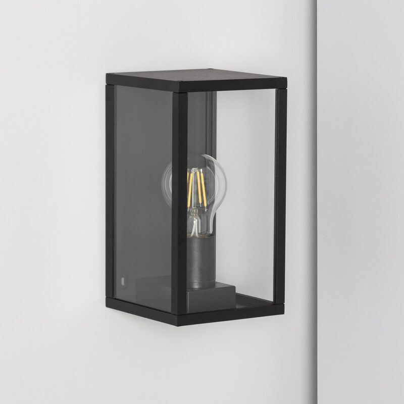 foto del prodotto applique da parete per esterni in alluminio e vetro atrium nero