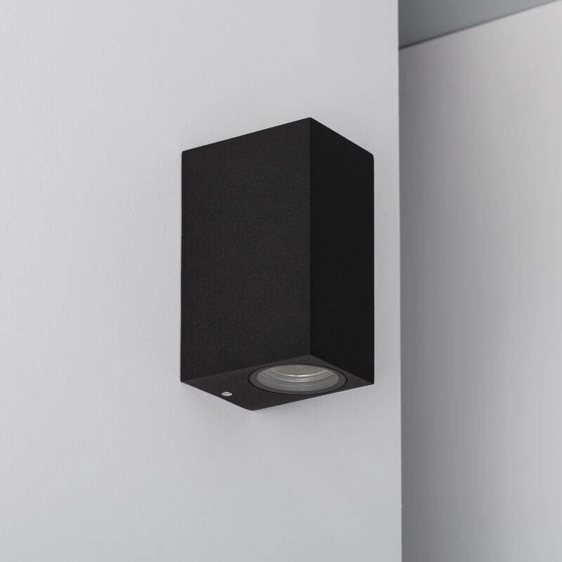 foto del prodotto applique da parete per esterni in alluminio illuminazione doppia luce nero