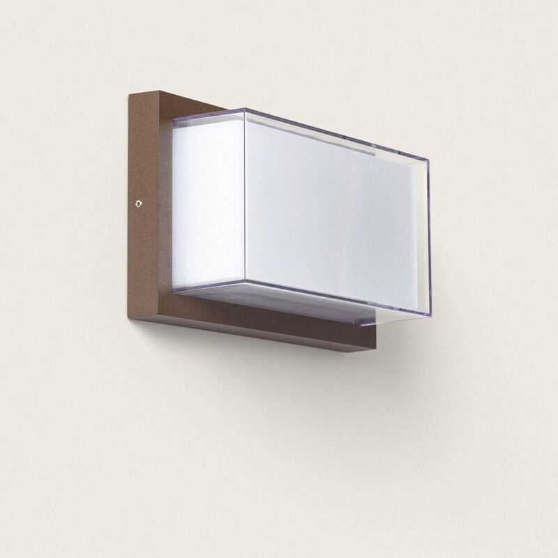 foto del prodotto applique da parete per esterni led 12w alluminio cct selezionabile doppio diffusore caelia ossido