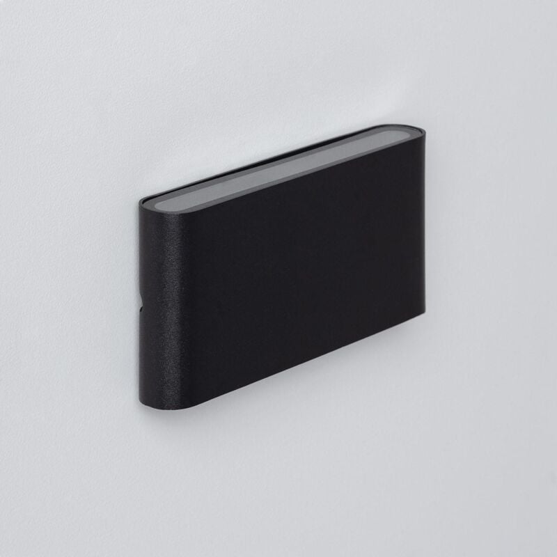 foto del prodotto applique da parete per esterni led 12w alluminio rettangolare illuminazione doppia luce luming nero bianco caldo 2700k