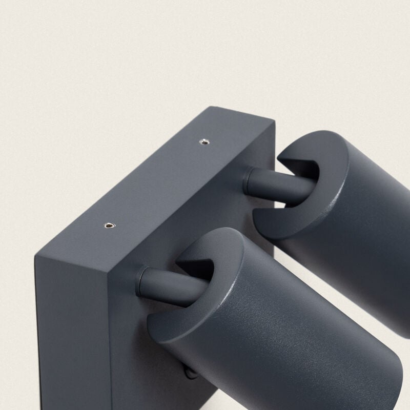 foto del prodotto applique da parete per esterni led 18w alluminio cct selezionabile due faretti con sensore di movimento kuriya antracite
