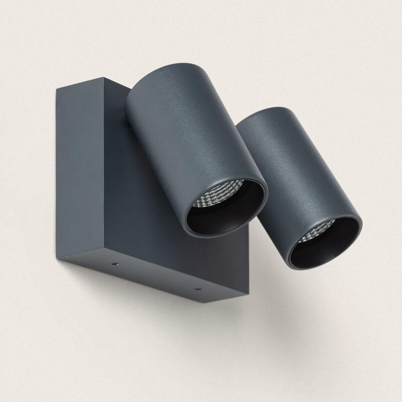 foto del prodotto applique da parete per esterni led 18w alluminio cct selezionabile due faretti kuriya antracite