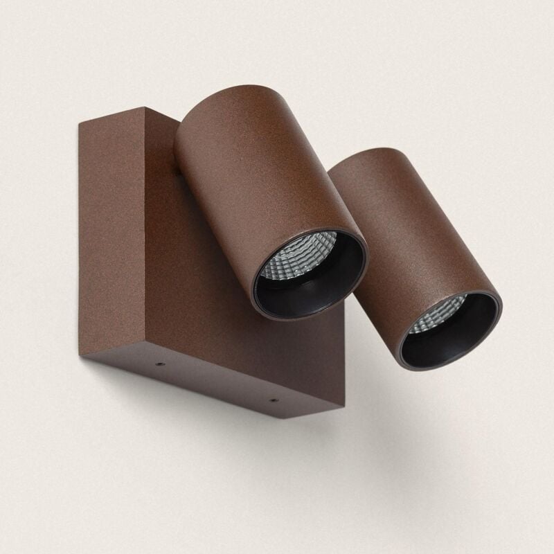 foto del prodotto applique da parete per esterni led 18w alluminio cct selezionabile due faretti kuriya ossido