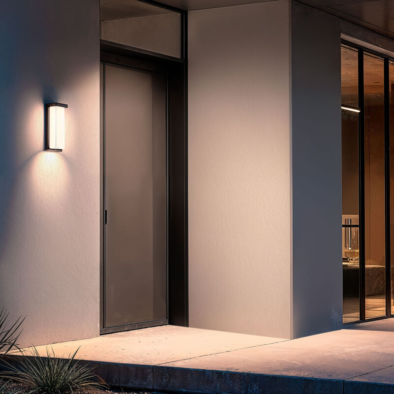 foto del prodotto applique da parete per esterni led 22w alluminio tyron 4000k nero bianco naturale