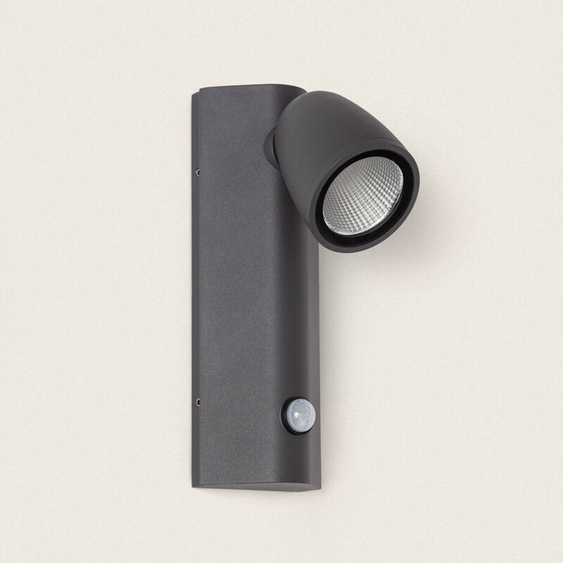 foto del prodotto applique da parete per esterni led 6w in alluminio con sensore di movimento abel grigio scuro