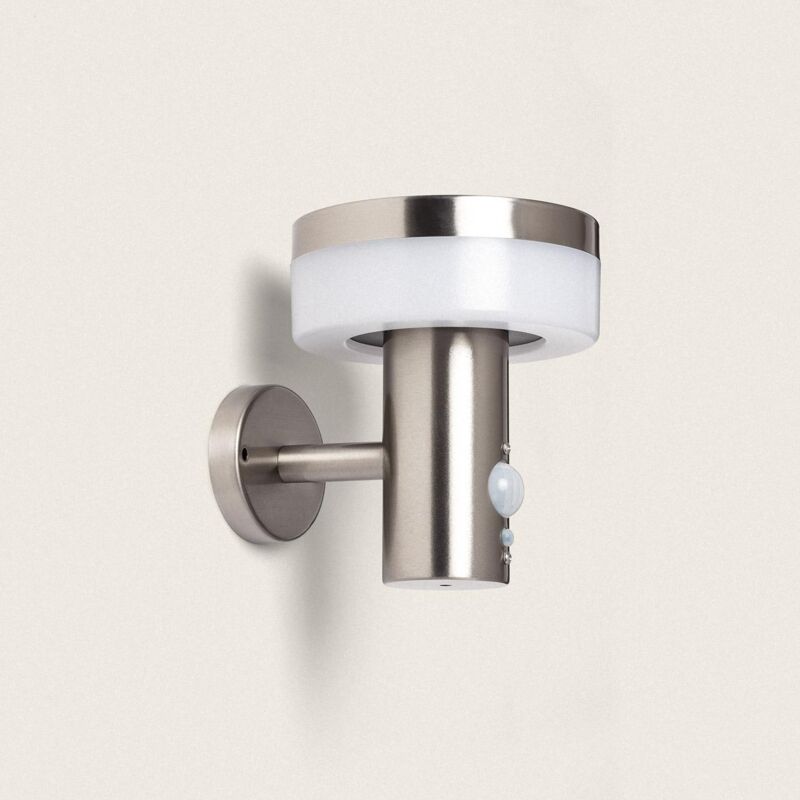 foto del prodotto applique da parete per esterni solare led 1,5w alluminio con sensore di movimento ashier argento