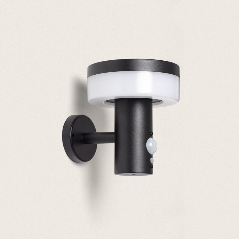 foto del prodotto applique da parete per esterni solare led 1,5w alluminio con sensore di movimento ashier nero