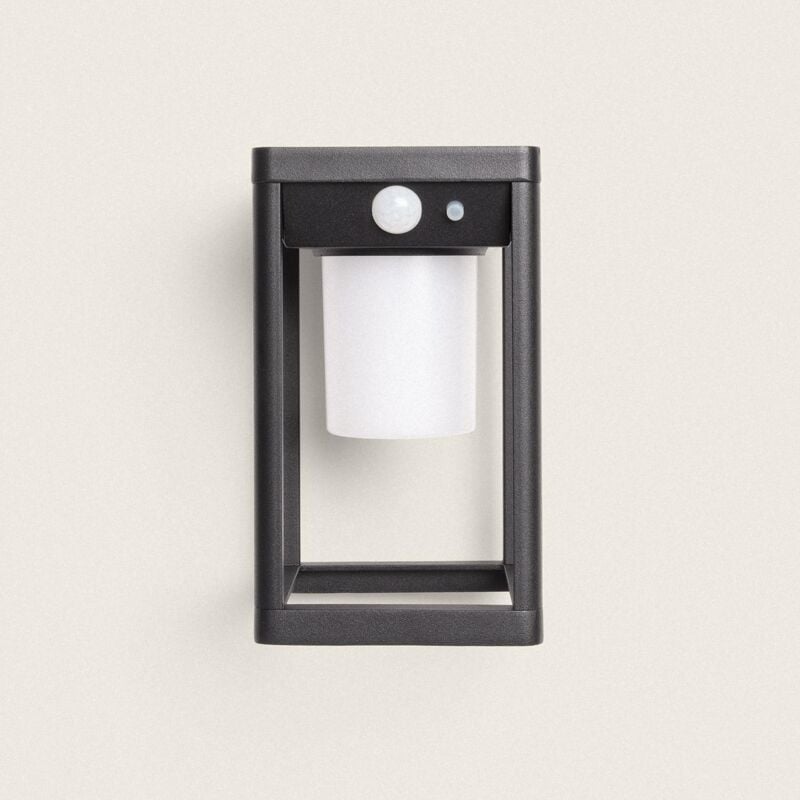 foto del prodotto applique da parete per esterni solare led 2,5w alluminio con sensore di movimento devah nero