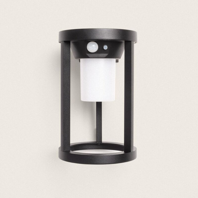 foto del prodotto applique da parete per esterni solare led 2w alluminio con sensore di movimento eneko nero