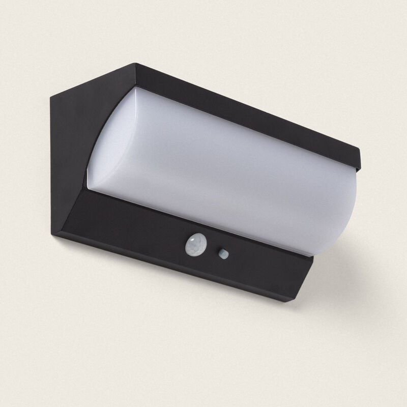 foto del prodotto applique da parete per esterni solare led 5w alluminio con sensore di movimento goran nero