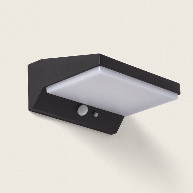 foto del prodotto applique da parete per esterni solare led 5w alluminio con sensore di movimento ivar nero