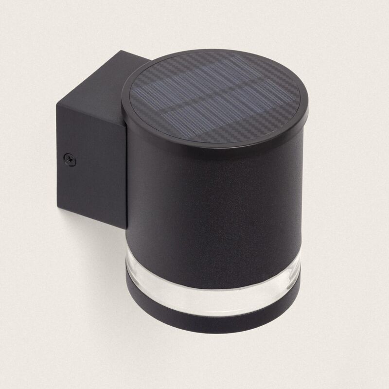 foto del prodotto applique da parete per esterni solare led alluminio draco nero