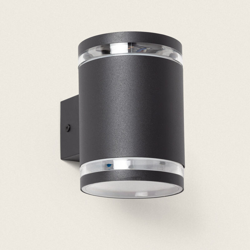foto del prodotto applique da parete per esterni solare led alluminio gael nero