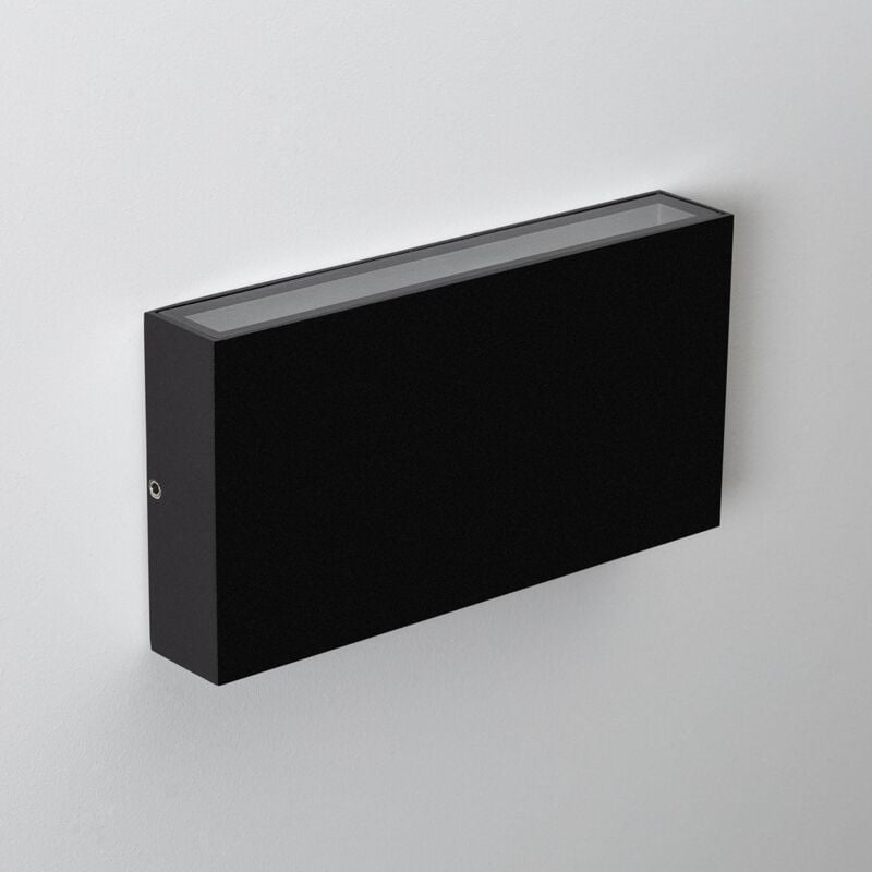 foto del prodotto applique da parete per esterno led 10w doppia luce rettangolare nero kaira bianco naturale 4000k
