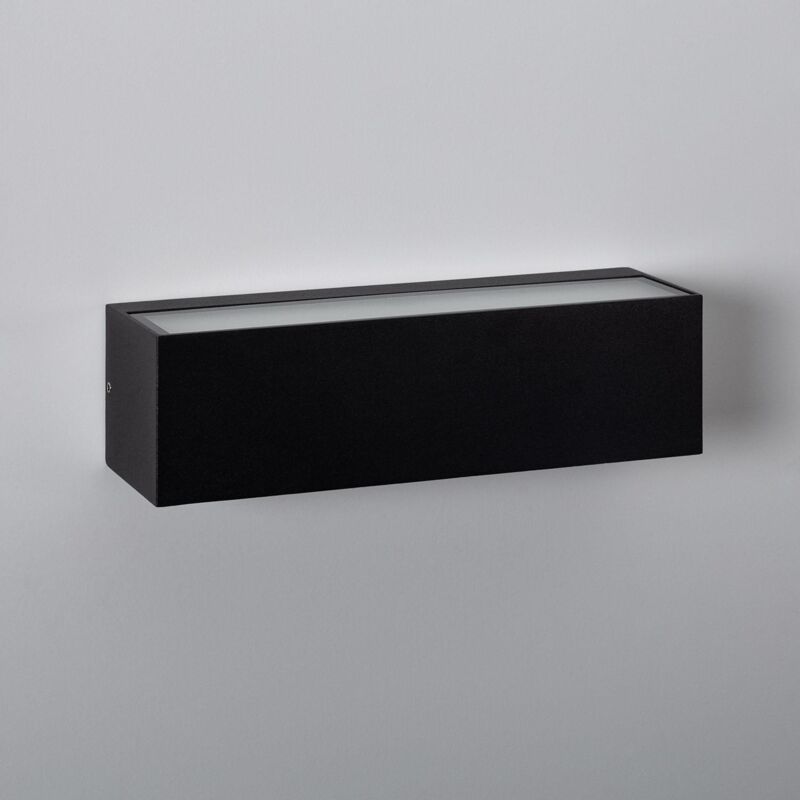 foto del prodotto applique da parete per esterno led 10w doppia luce rettangolare nero lena bianco naturale 4000k