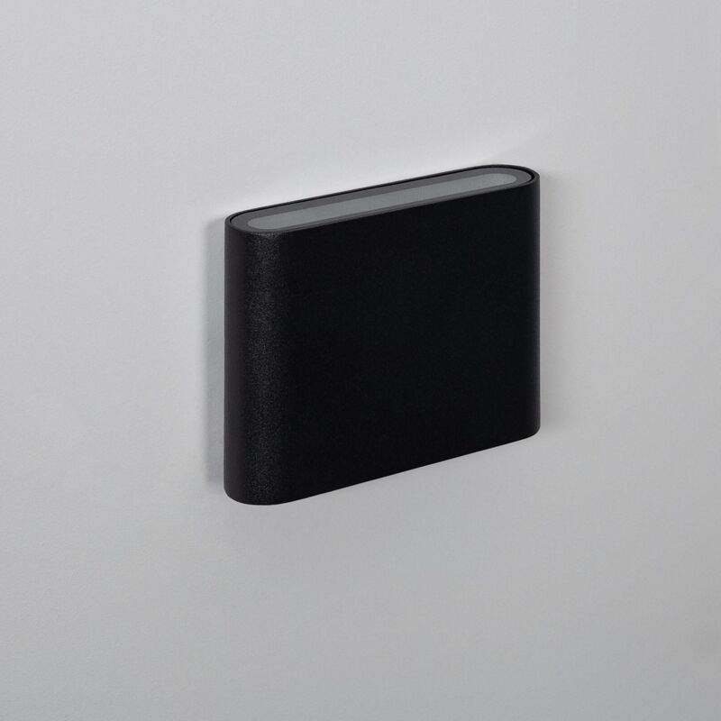 foto del prodotto applique da parete per esterno led 6w doppia luce quadrato nero zeus 4000k bianco naturale