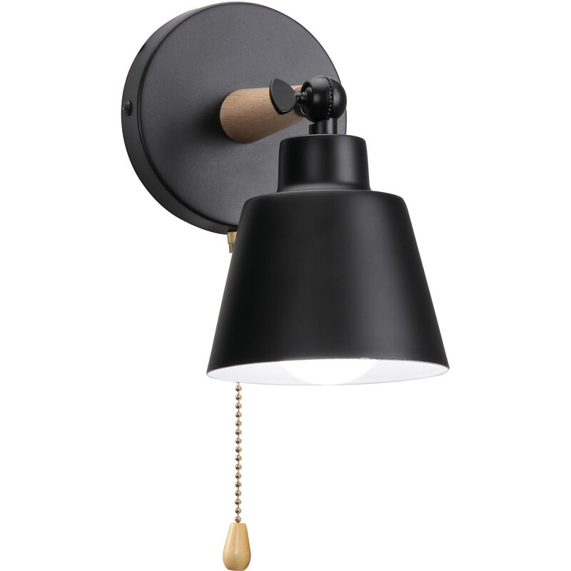 foto del prodotto applique da parete per interni con interruttore lampada da comodino illuminazione decorativa nero