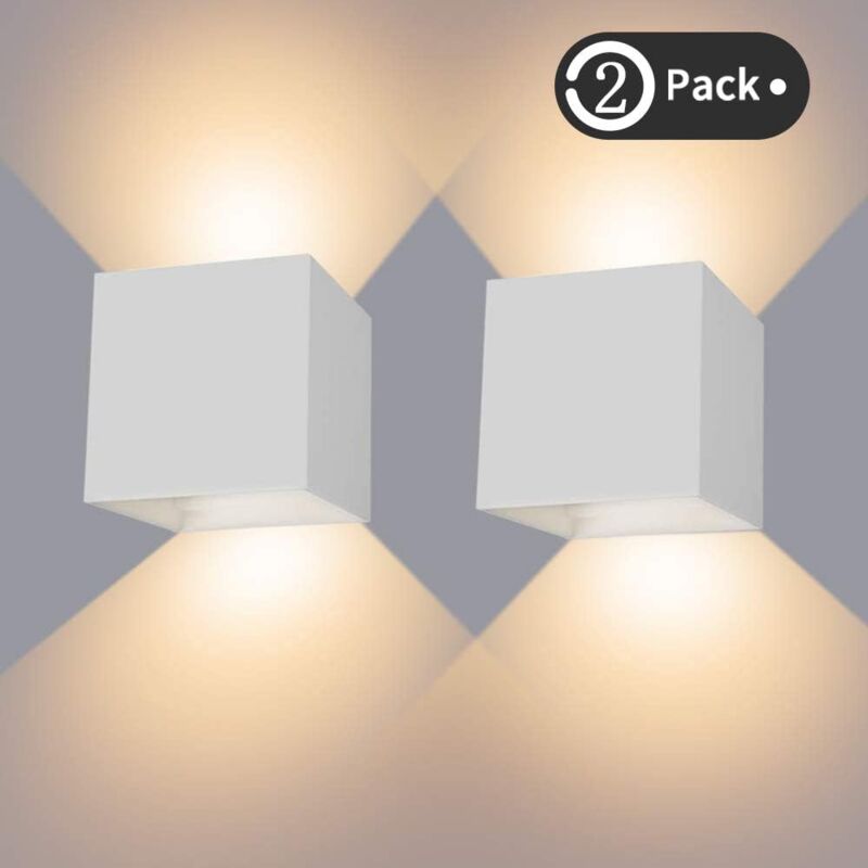 foto del prodotto applique da parete per interni esterni da 12 w, lampada da parete a led ip65 impermeabile, regolabile su e gi , design, luce bianca calda 3000 k,