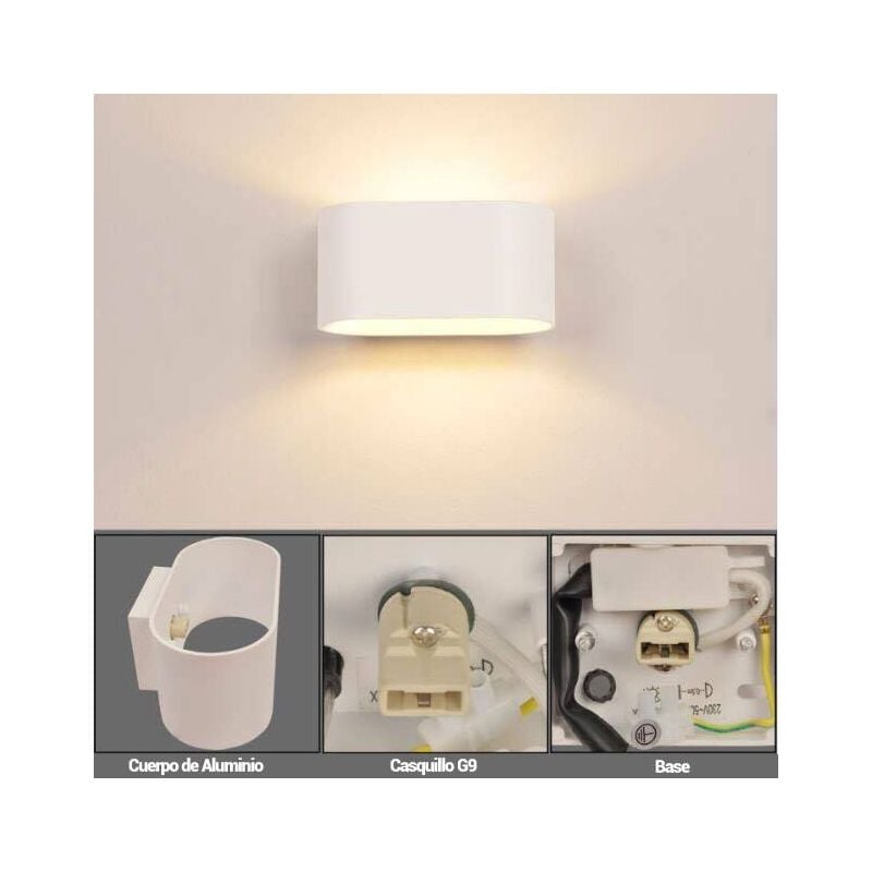 foto del prodotto applique da parete per interni g9 up and down 